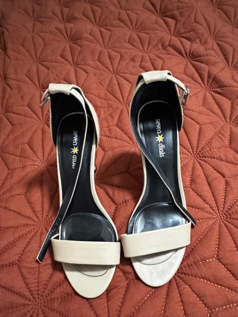 Beige Ankle-Strap Dress Sandals -